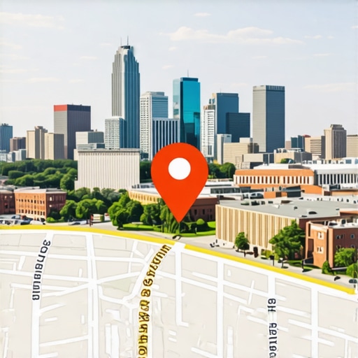 Cleveland cityscape with Google Maps overlay for local SEO