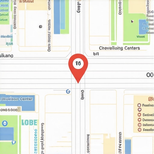 Map of Cleveland neighborhoods showing local business locations and community landmarks.