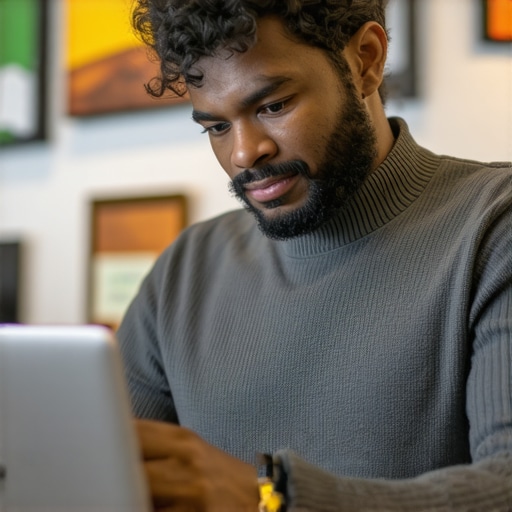 Business owner editing Google My Business profile on a laptop in Cleveland