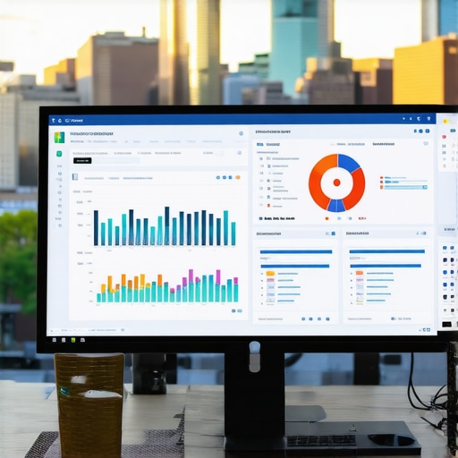 Person analyzing local SEO data on a computer with Cleveland skyline visible