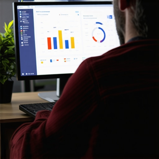 A professional analyzing Cleveland local SEO analytics on a laptop.