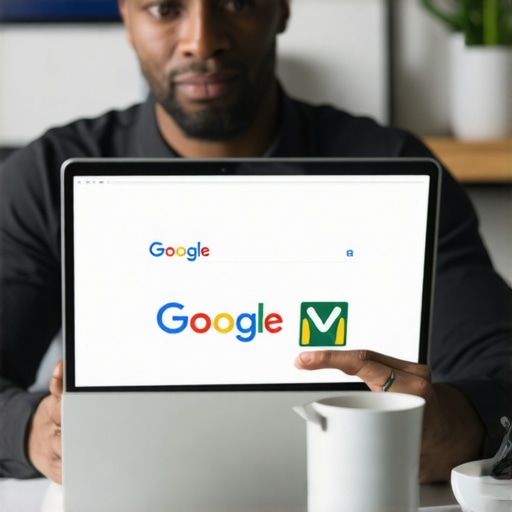 Business owner updating Google My Business listing on a laptop in Cleveland