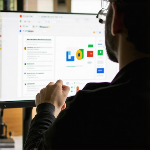 Person working on optimizing a Google My Business profile on a laptop