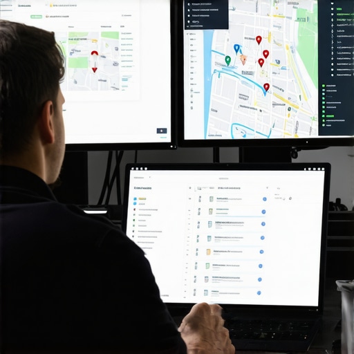 Digital marketer reviewing SEO analytics on Cleveland maps and tools