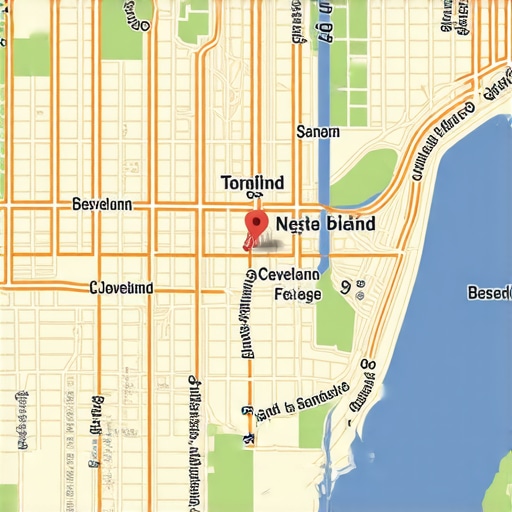 Map of Cleveland highlighting local business areas for SEO analysis.