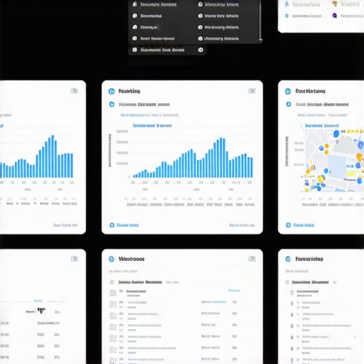 Dashboard displaying local SEO metrics and map rankings.